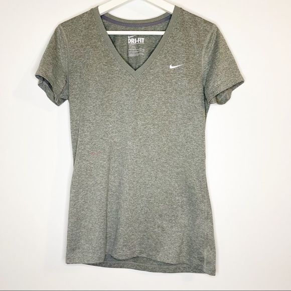 Nike Tops - Nike Dri-Fit v-neck heathered gray short sleeve tee shirt